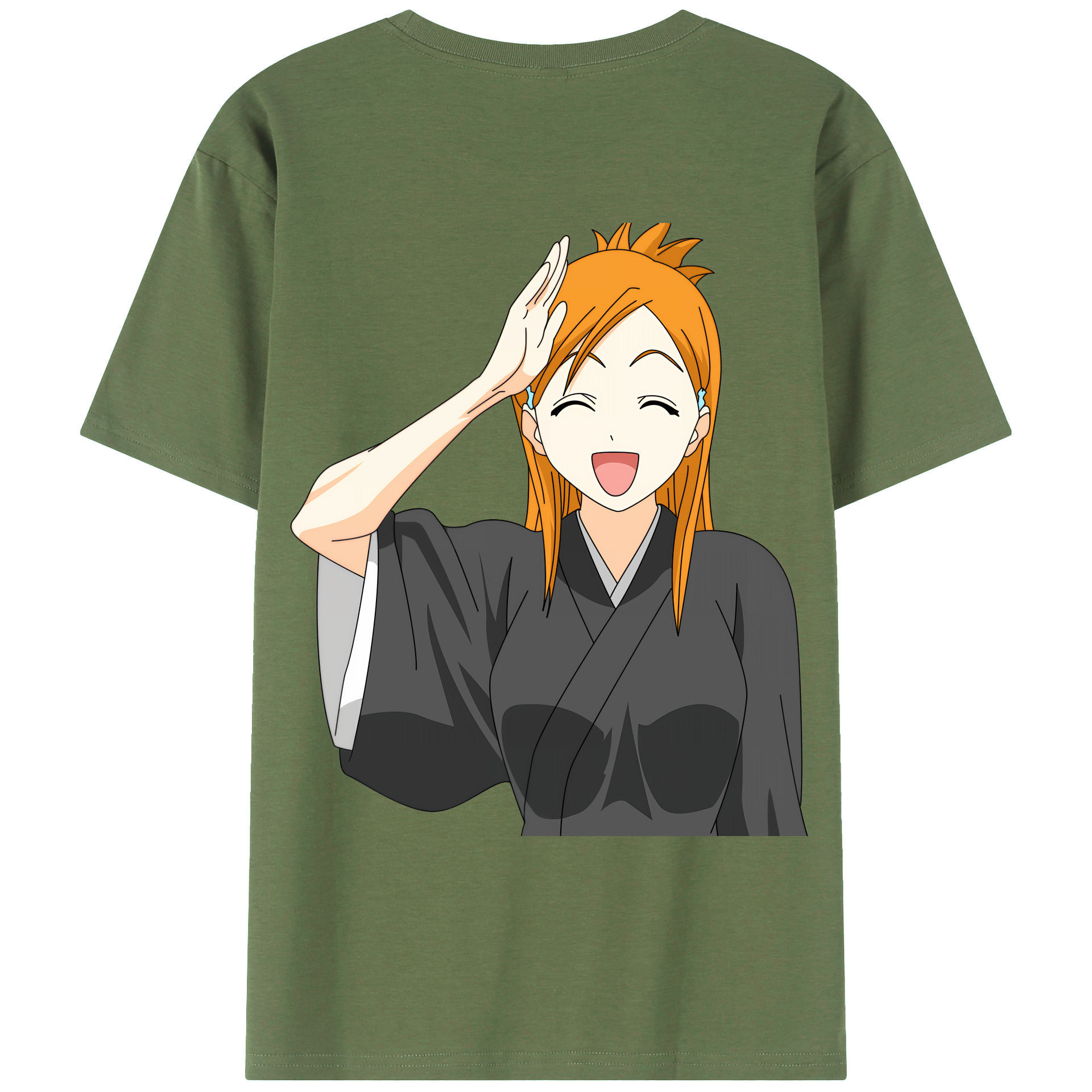 （画像用） ブリーチ 井上織姫（いのうえおりひめ） BLEACH Inoue Orihime 綿100％ メンズ半袖Tシャツ（バックプリント） 通気性